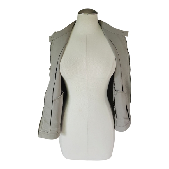 Line Up Light Gray Golf Embroidered Moto Vest | Zip Front Sleeveless | Size S - Picture 8 of 13